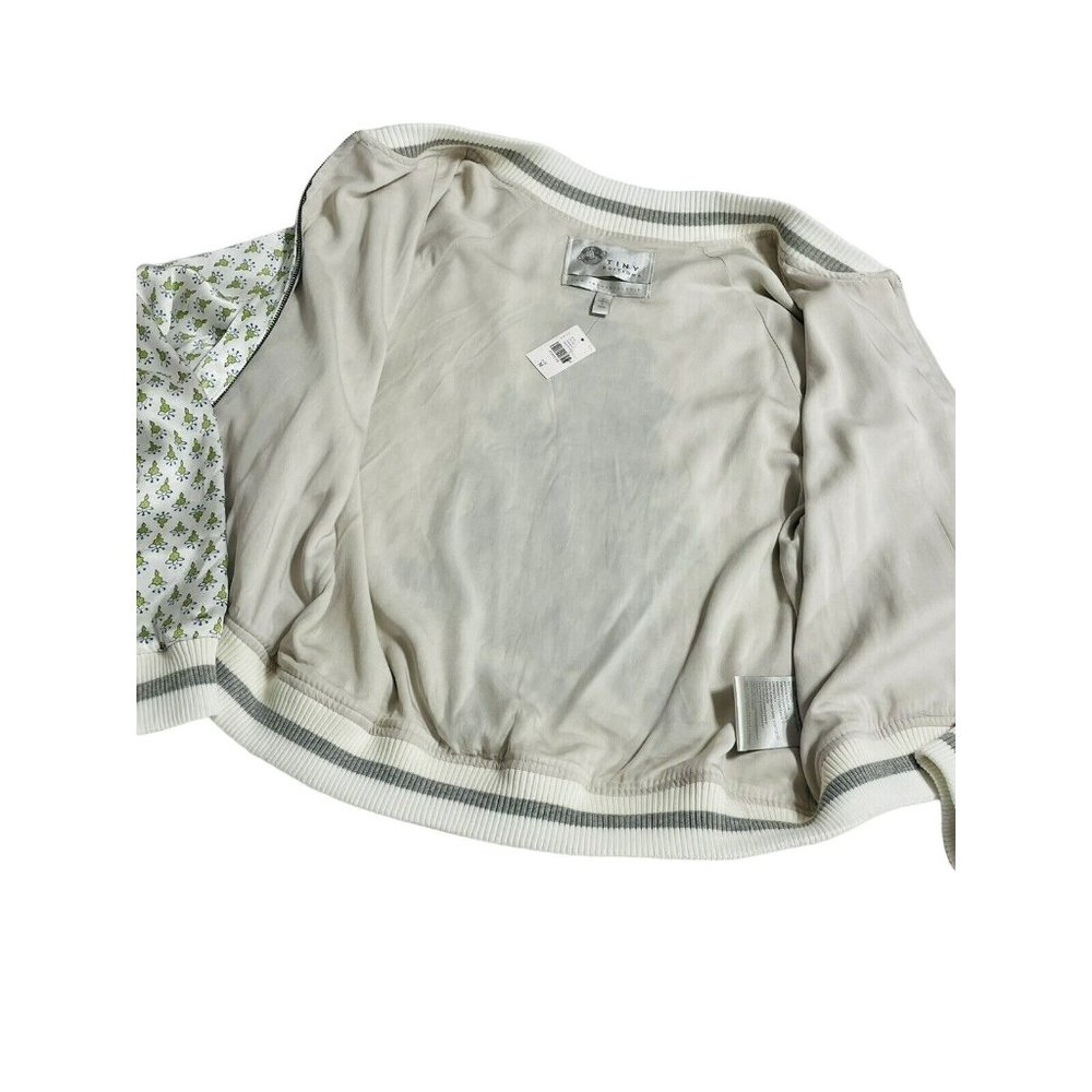 Anthropologie Tiny Editions Embroidered Viscose Zip Up Jacket Women’s  Medium - Picture 8 of 12